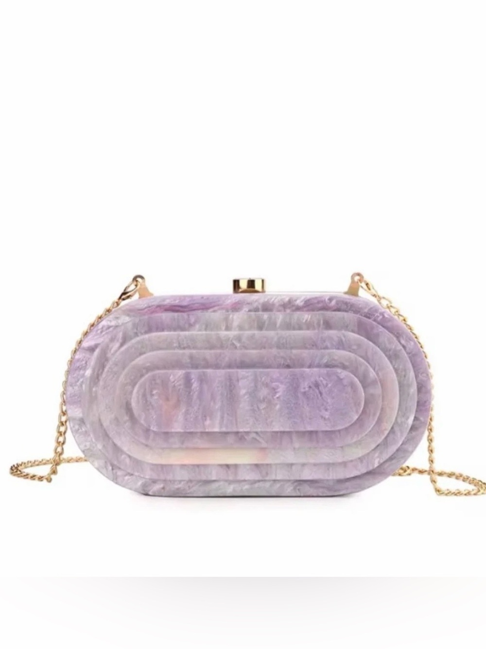 Juliette Acrylic Hard Case Clutch - Lilac